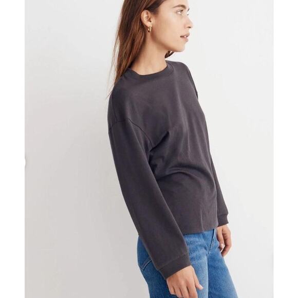 Madewell Tops - Madewell Charcoal Crewneck Long-Sleeve Top